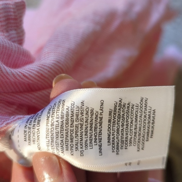 Ralph Lauren 100% Linen Asymmetrical Beachy Striped Midi Sz 14 Pull On Skirt Nwt - Picture 10 of 12